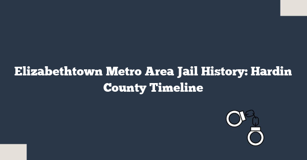 Elizabethtown Metro Area Jail History: Hardin County Timeline
