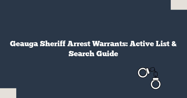 Geauga Sheriff Arrest Warrants: Active List & Search Guide