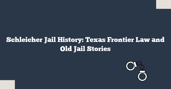 Schleicher Jail History: Texas Frontier Law and Old Jail Stories