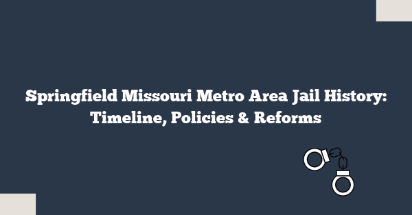 Springfield Missouri Metro Area Jail History: Timeline, Policies & Reforms