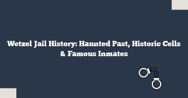 Wetzel Jail History: Haunted Past, Historic Cells & Famous Inmates